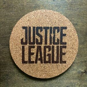 Justice League Laser Engraved Cork Coaster